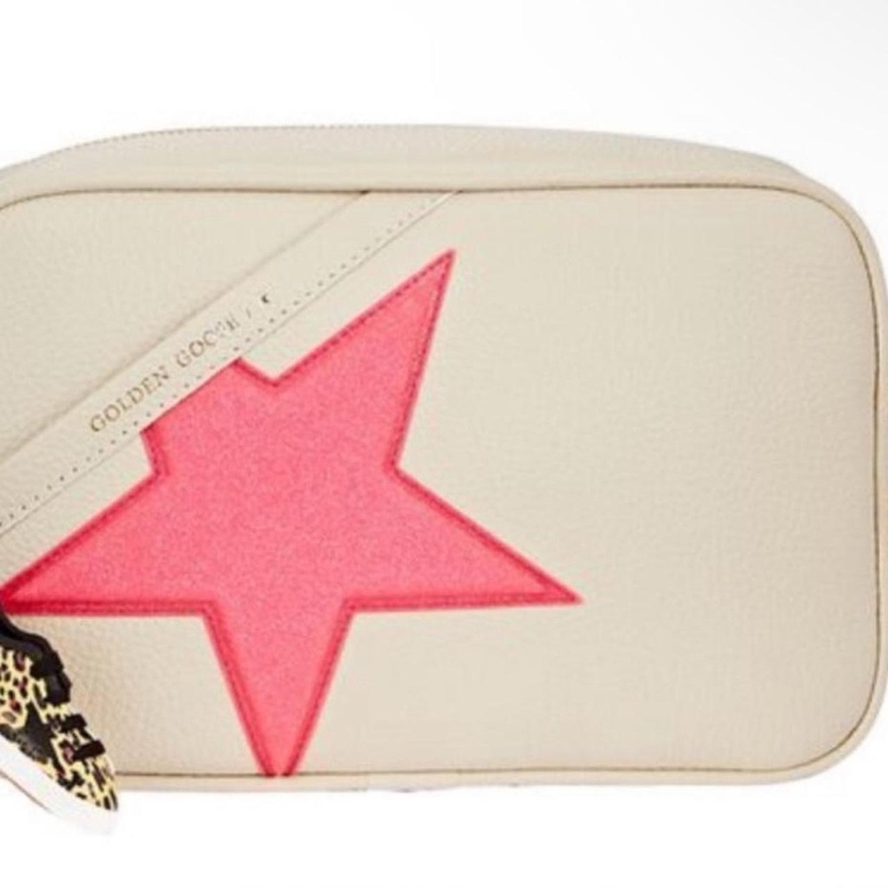 Cream and pink golden goose purse